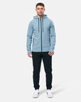 Chill Patch Zip Hoodie in Steel Blue