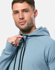 Chill Patch Zip Hoodie in Steel Blue