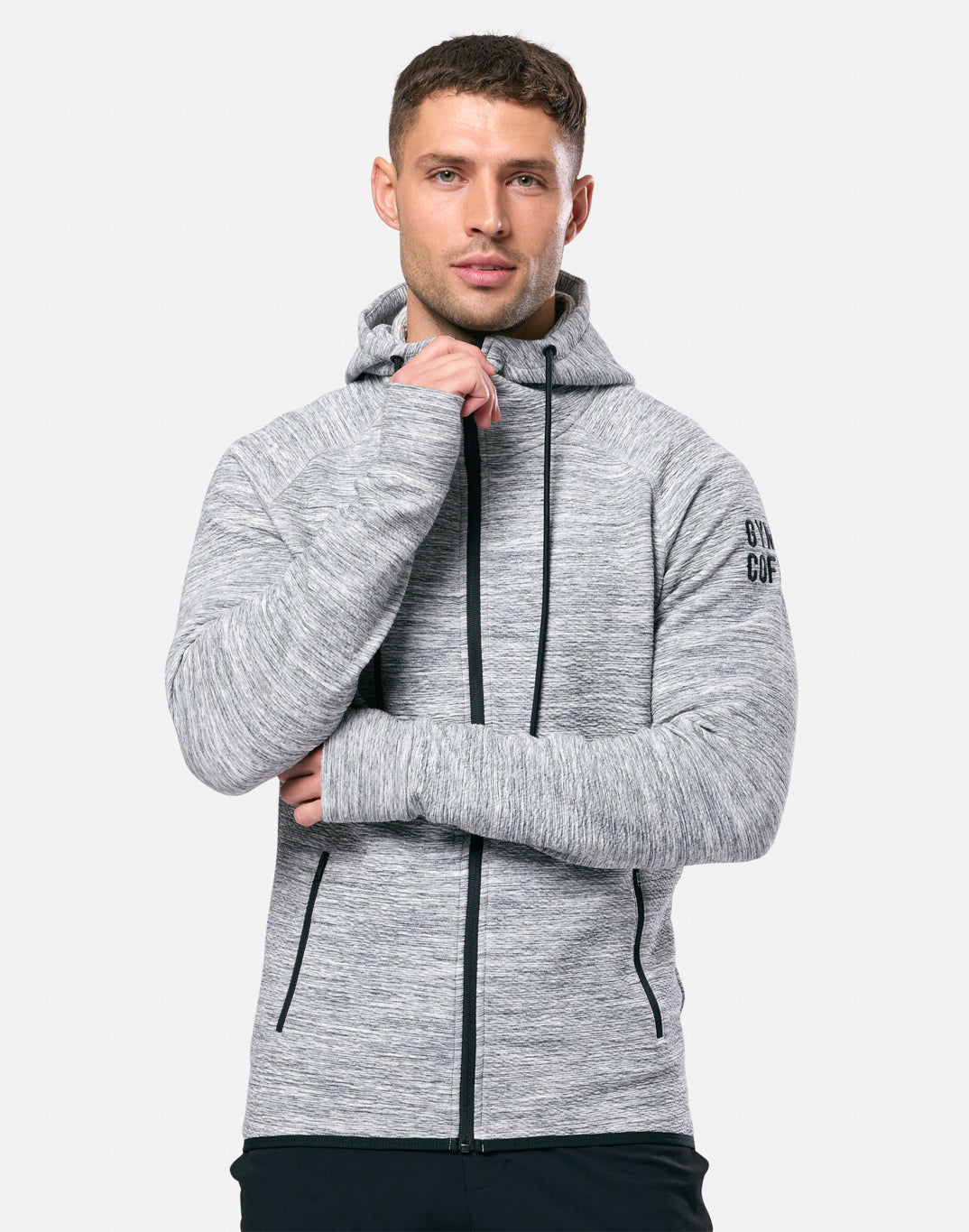 Mens Grey Fleck Hoodie