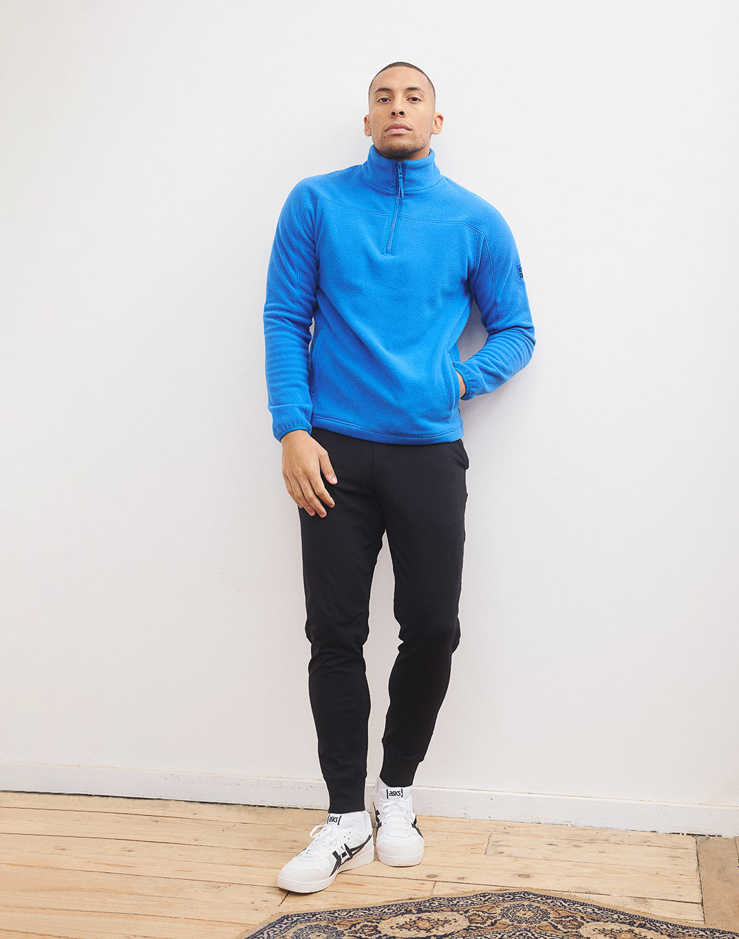 Half Zip Polar Fleece in Azure Blue