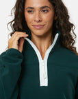 Half Zip Polar Fleece in Moss Green