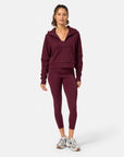Sierra Crop Half Zip Hoodie in Cherry Crush
