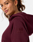 Sierra Crop Half Zip Hoodie in Cherry Crush