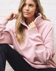 Snap Collar Sierra Sweatshirt in Dusty Pink