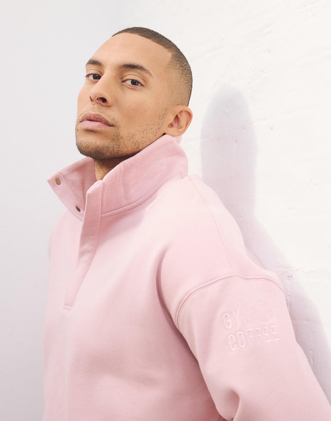 Snap Collar Sierra Sweatshirt in Dusty Pink