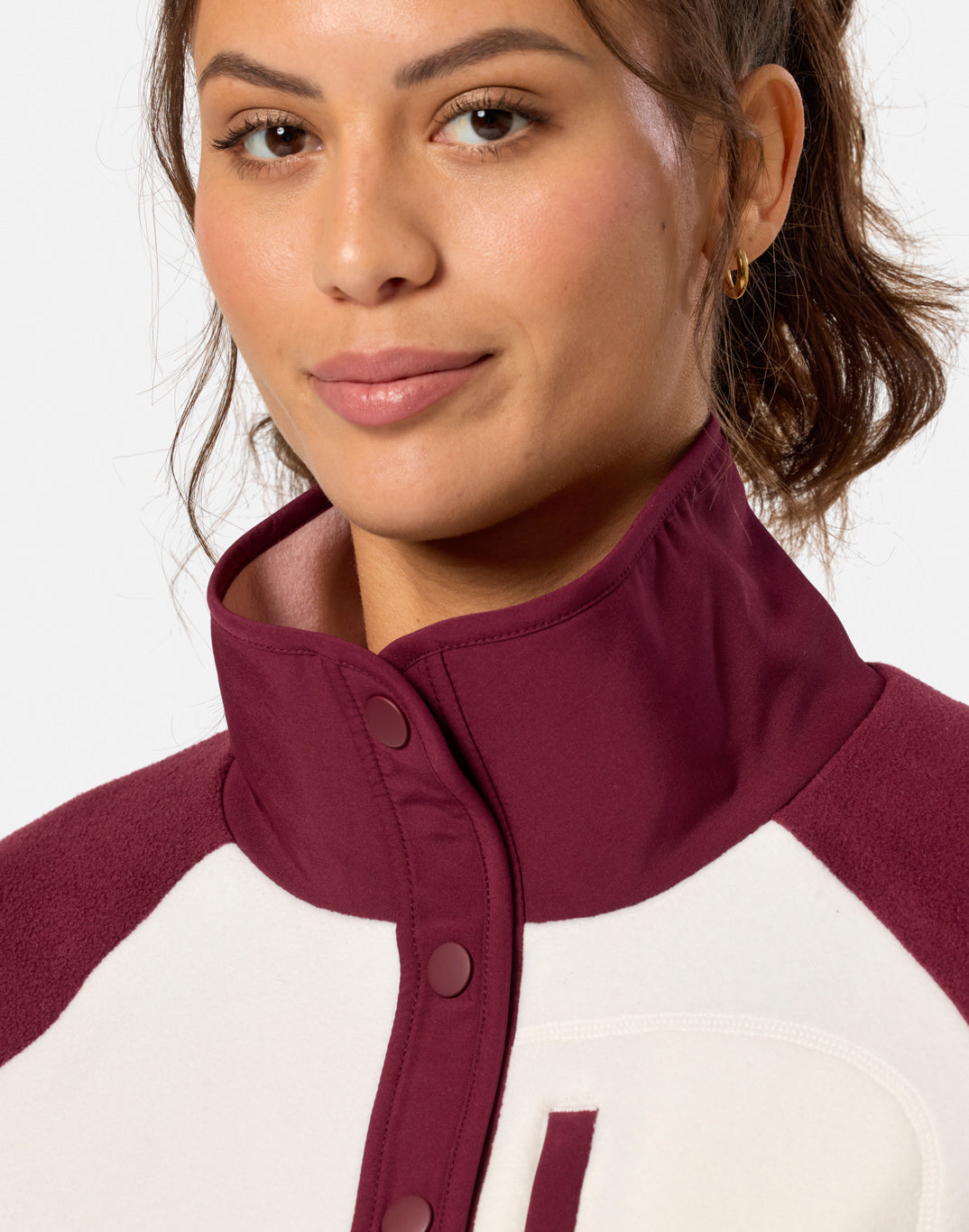 Snap Polar Fleece in Cherry Crush