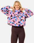 Snap Polar Fleece in Geo Pop Print