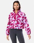Snap Polar Fleece in Pink Pop Print