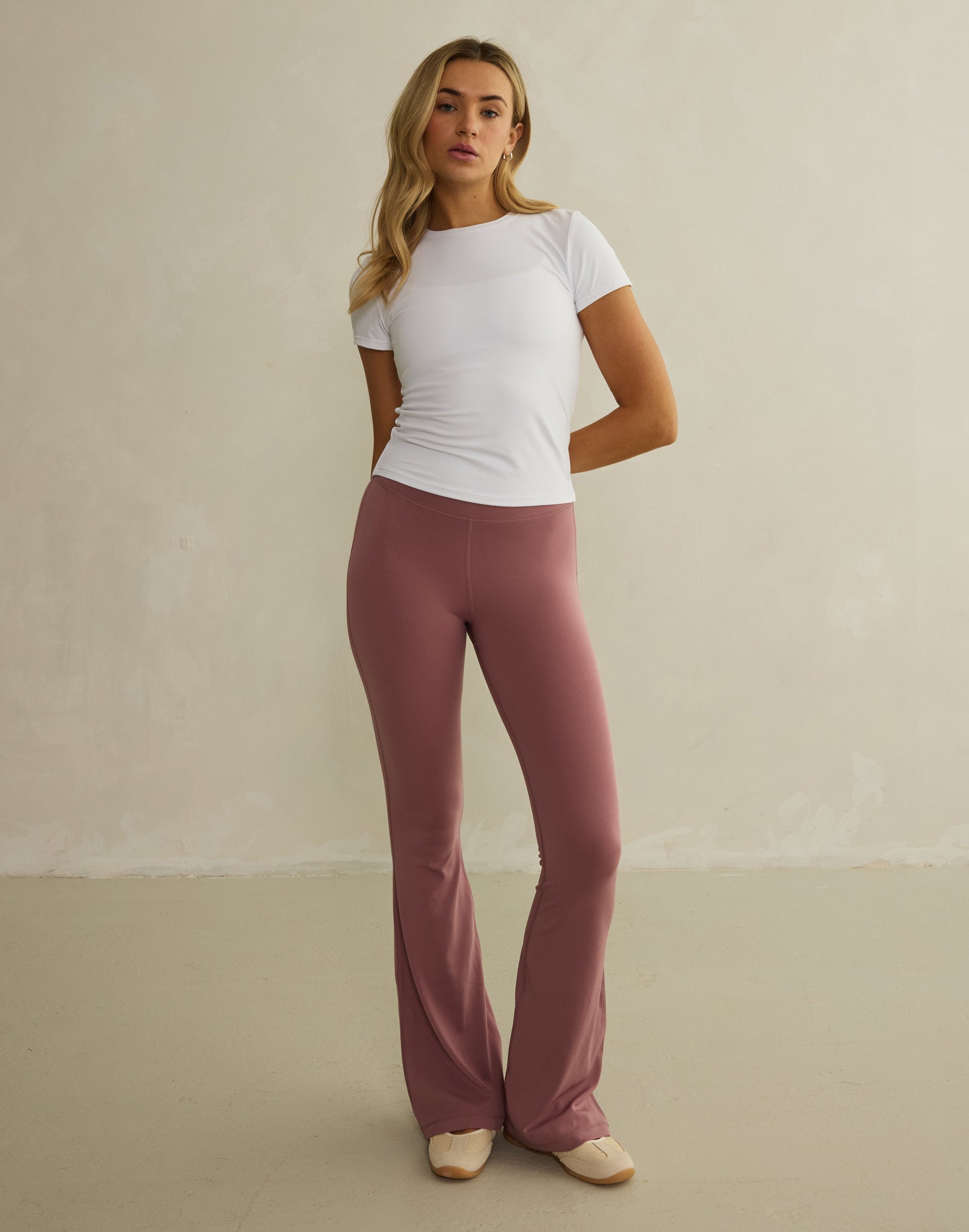 Soft-Motion Flare Legging in Terra Rose