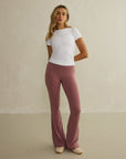 Soft-Motion Flare Legging in Terra Rose