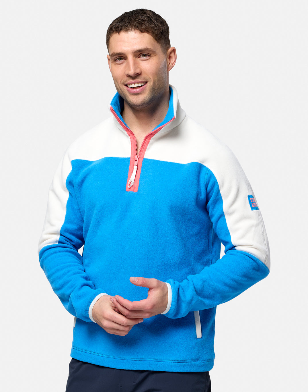 Half Zip Polar Fleece in Sky Blue