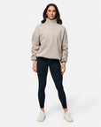 Snap Collar Sweatshirt in Rich Taupe