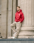 Varsity Hoodie in Crimson Red