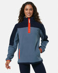 Half Zip Polar Fleece in Stone Blue