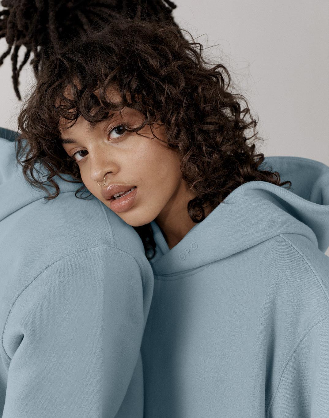 The Oversized Pullover Hoodie in Chalk Blue - Hoodies - Gym+Coffee IE