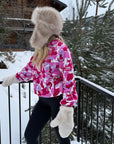Snap Polar Fleece in Pink Pop Print