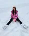 Snap Polar Fleece in Pink Pop Print