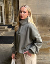 Snap Collar Sierra Sweatshirt in Olive