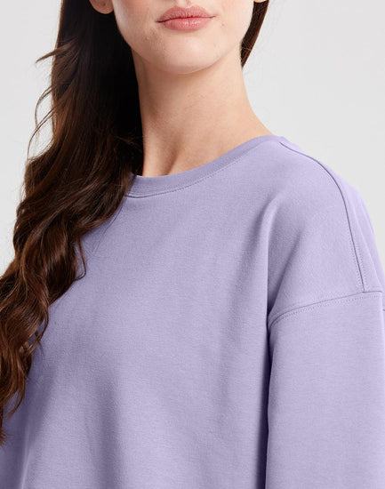 Avenue Puffed Sleeve Crew in Lilac - Sweatshirts - Gym+Coffee