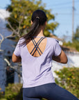 Breathe Open Back Tee in Lilac - T-Shirts - Gym+Coffee IE