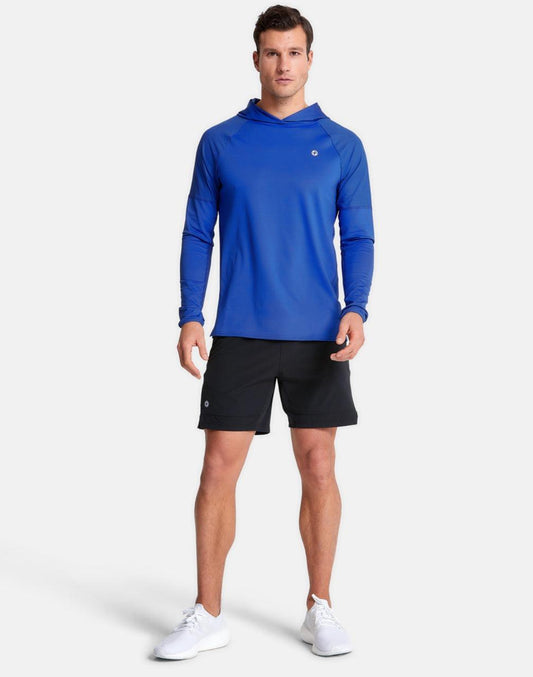 Celero Hooded Long Sleeve in Earth Blue - Mid Layer - Gym+Coffee IE