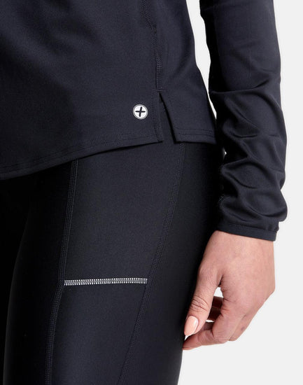 Celero Hooded Long Sleeve in Jet Black - Mid Layer - Gym+Coffee