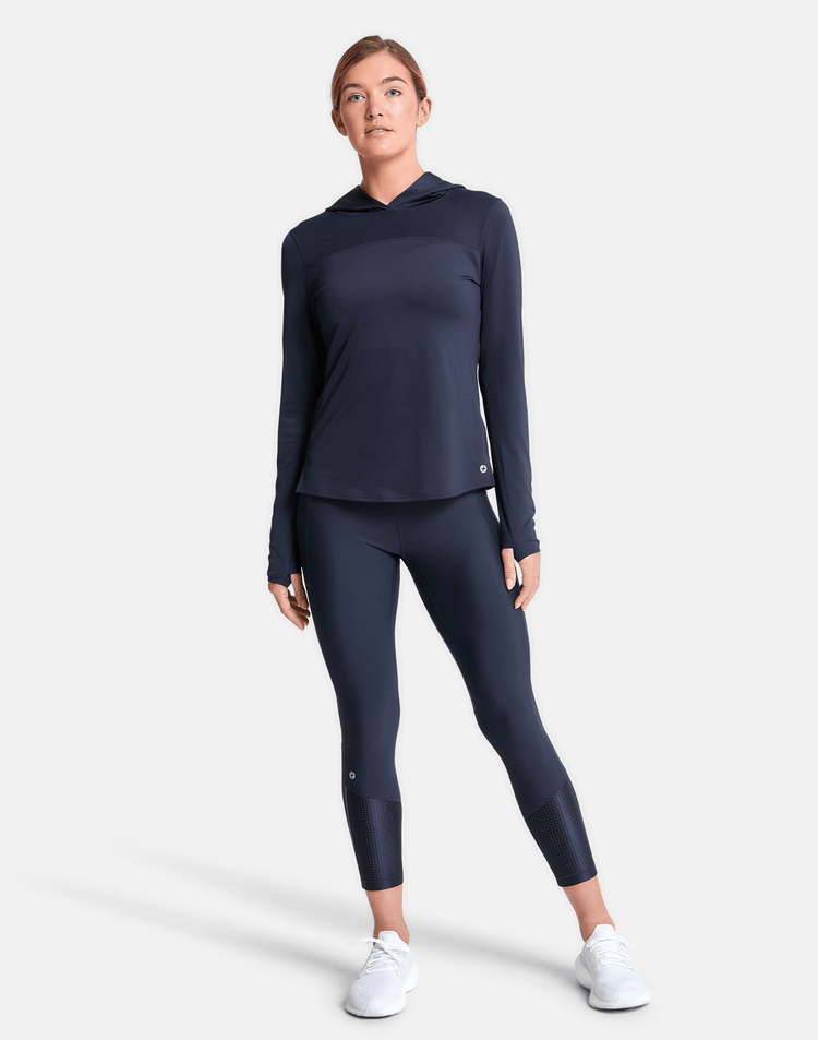 Celero Hooded Long Sleeve in Obsidian - Mid Layer - Gym+Coffee