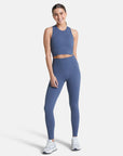 Lotus Chevron Legging in Thunder Blue - Leggings - Gym+Coffee IE