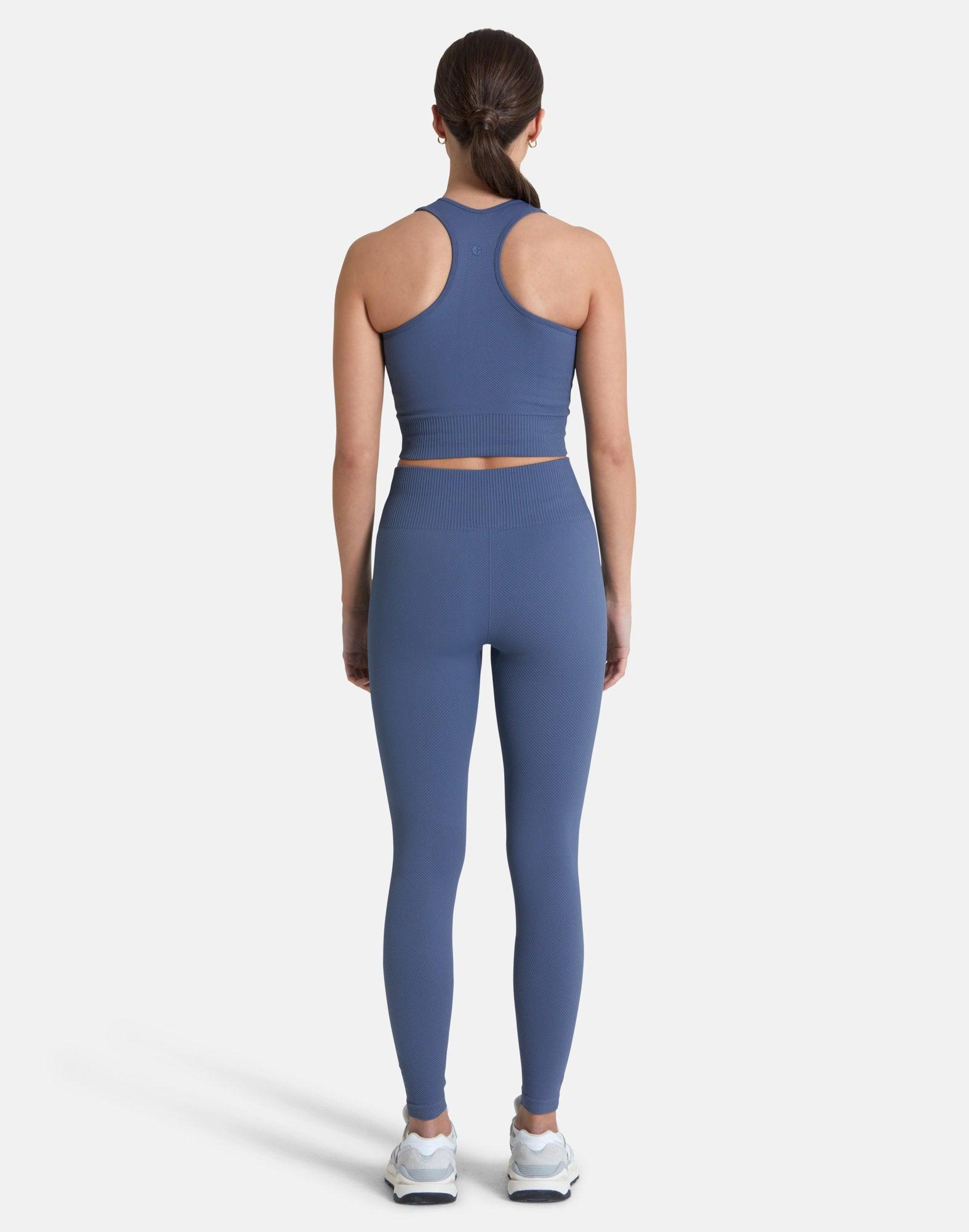 Lotus Chevron Legging in Thunder Blue - Leggings - Gym+Coffee IE