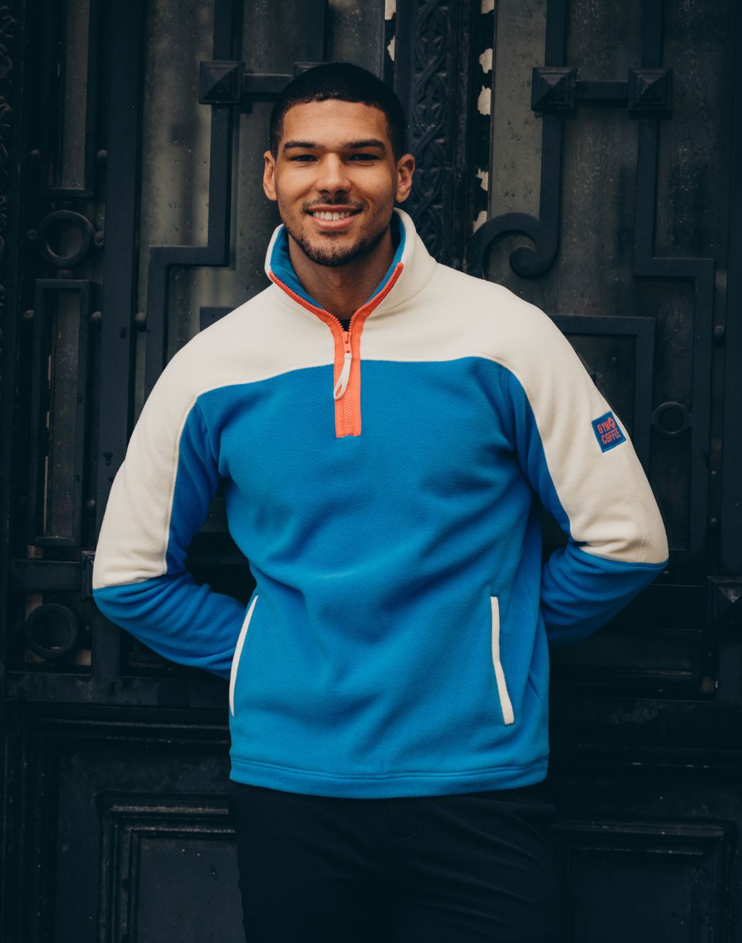 Half Zip Polar Fleece in Sky Blue