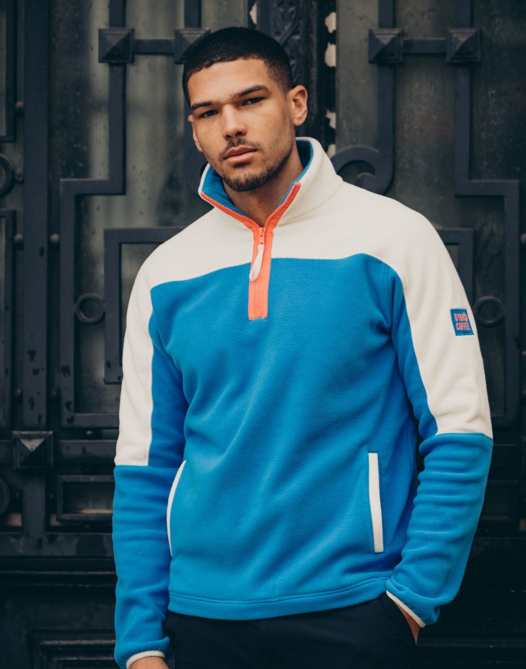 Half Zip Polar Fleece in Sky Blue