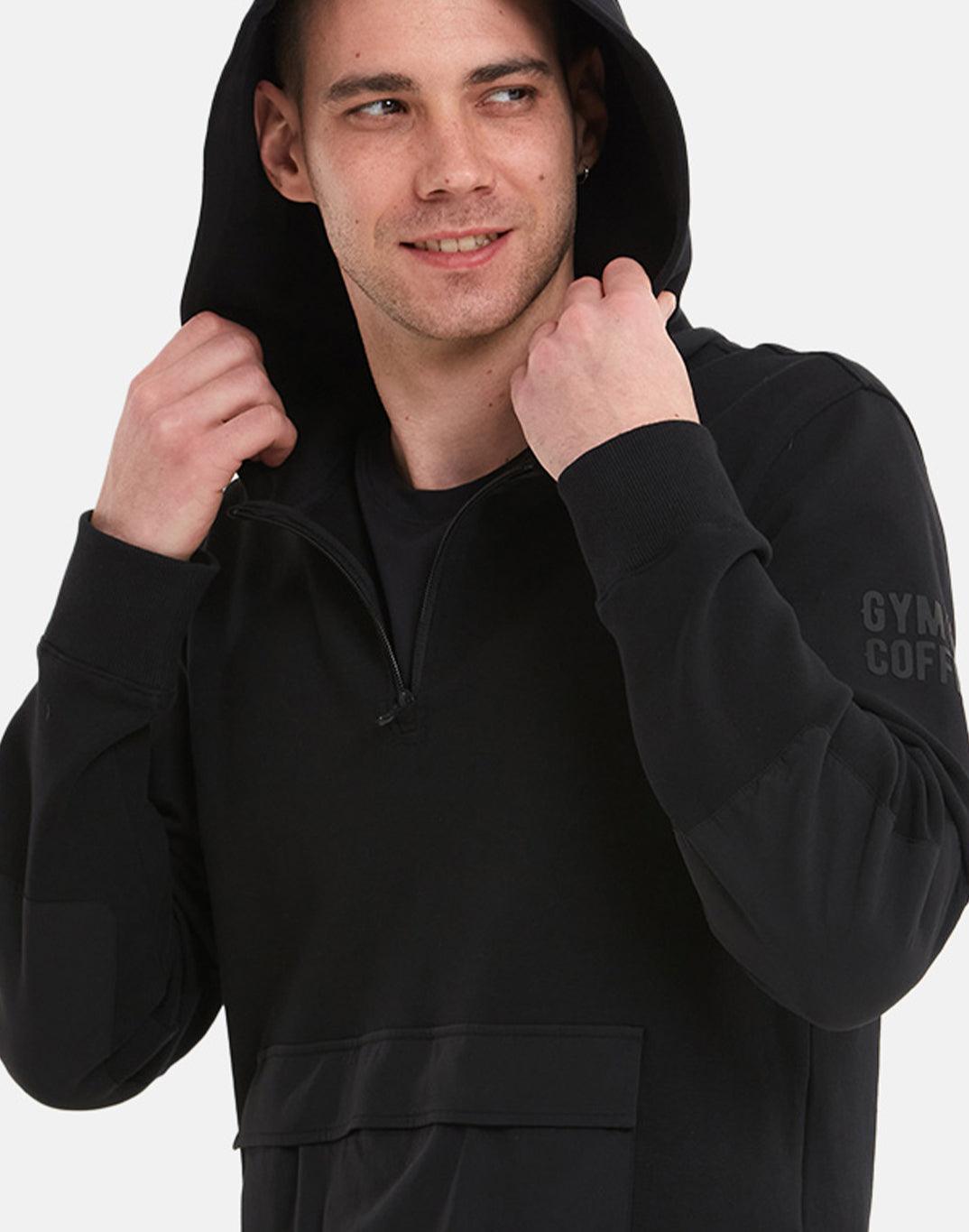 Horizon Half Zip Hoodie in Black - Hoodies - Gym+Coffee IE