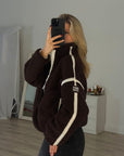 Industry Fleece Half Zip in Mocha Bean