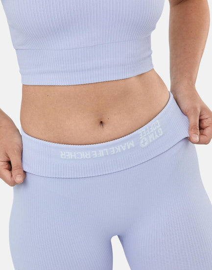 Lotus Rib Knit Legging in Lilac - Leggings - Gym+Coffee