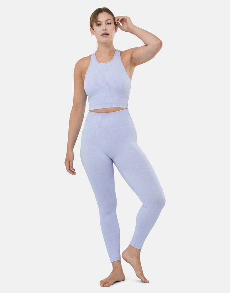 Lotus Rib Knit Legging in Lilac - Leggings - Gym+Coffee