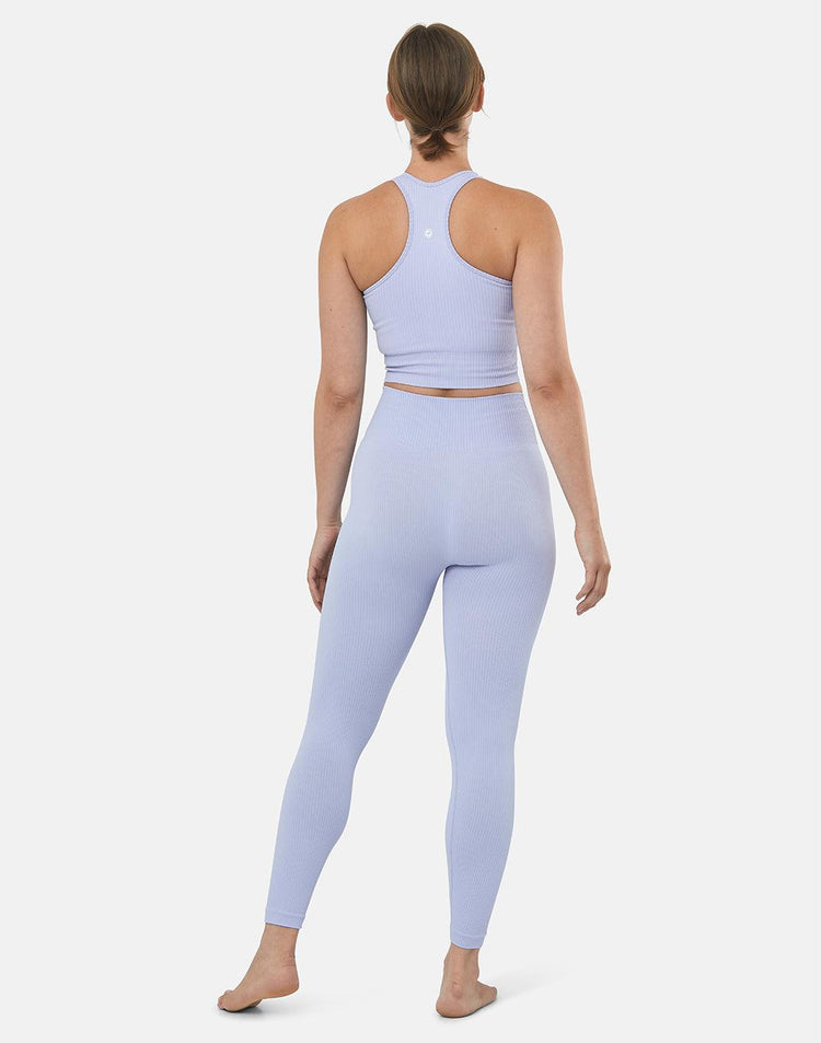 Lotus Rib Knit Legging in Lilac - Leggings - Gym+Coffee