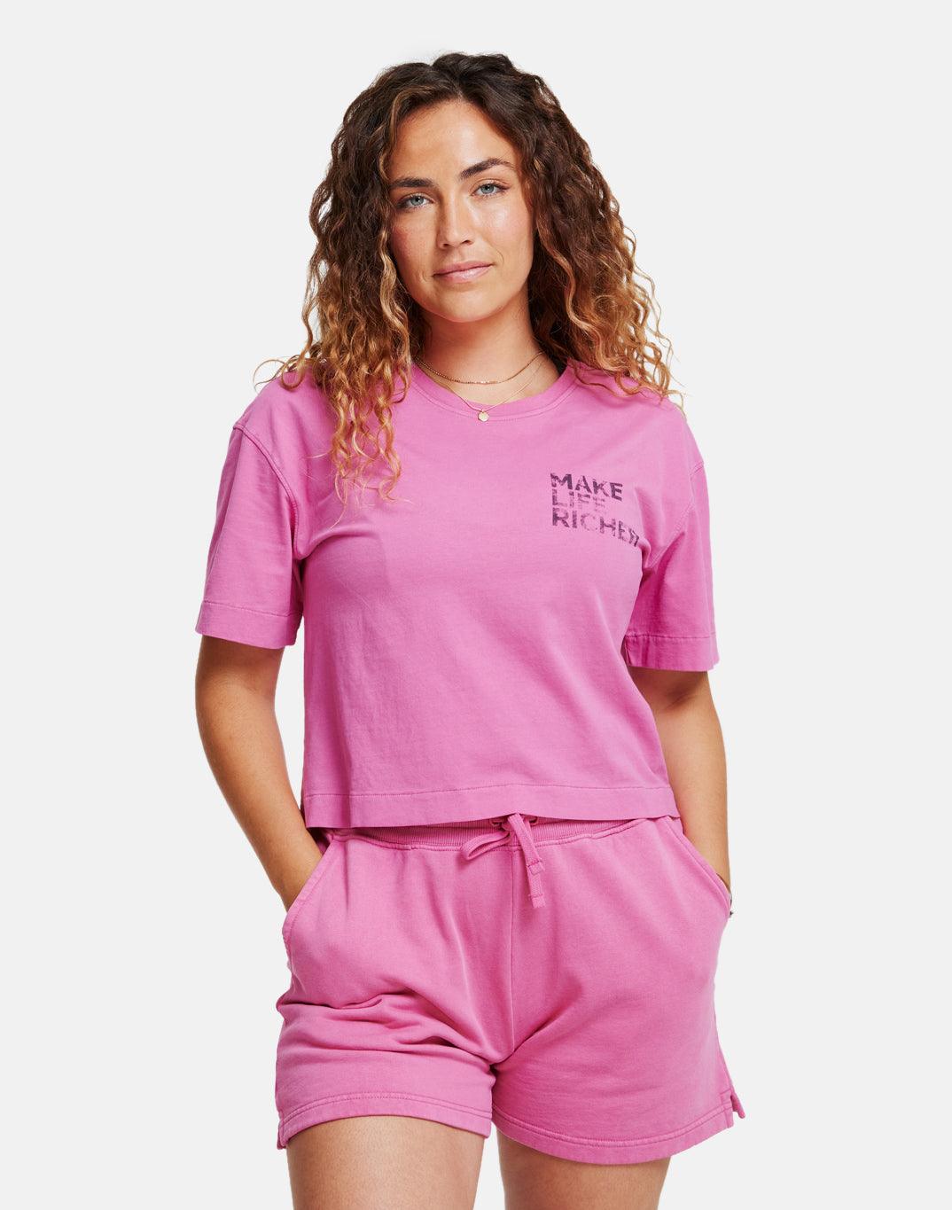 Luna Boxy Tee In Flash Pink - T-Shirts - Gym+Coffee IE