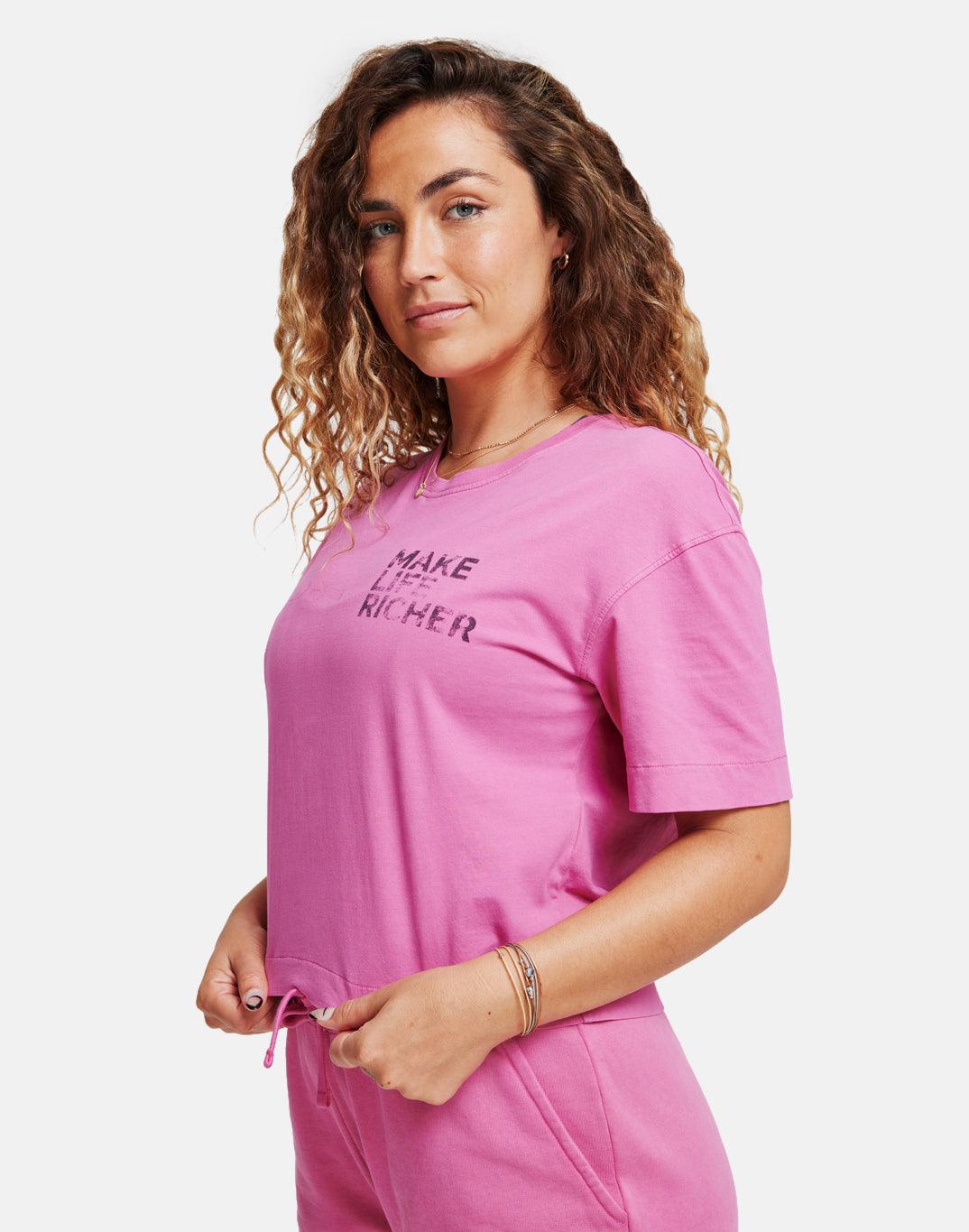 Luna Boxy Tee In Flash Pink - T-Shirts - Gym+Coffee IE
