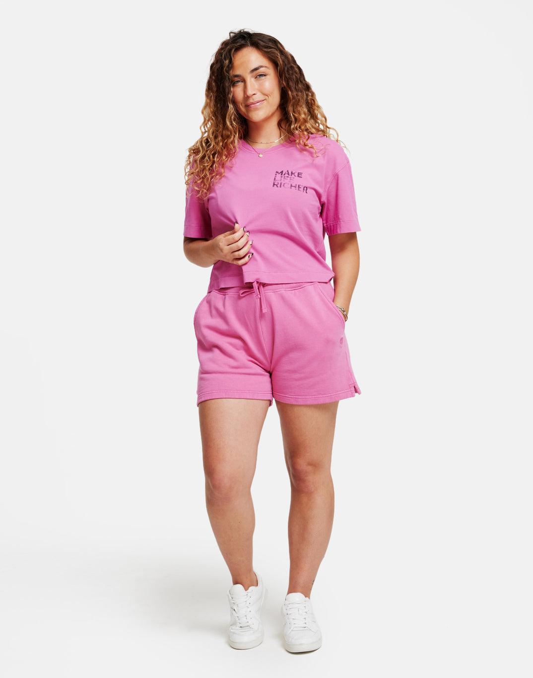 Luna Boxy Tee In Flash Pink - T-Shirts - Gym+Coffee IE