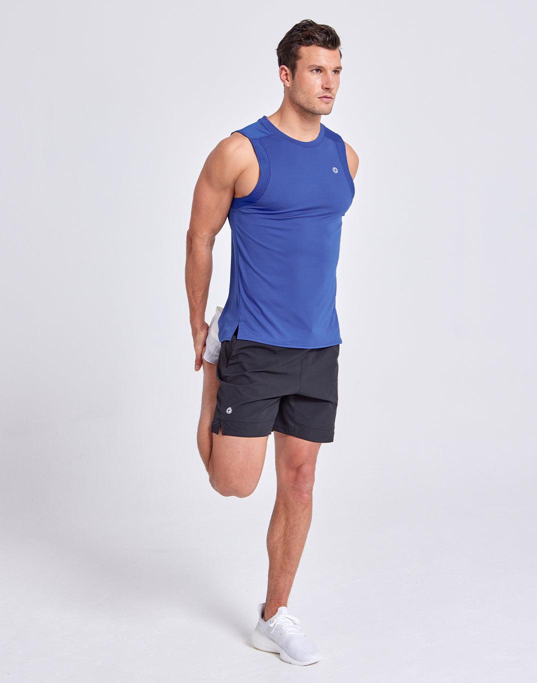 Men's Celero Vest in Earth Blue Gym+Coffee Gym+Coffee Australia