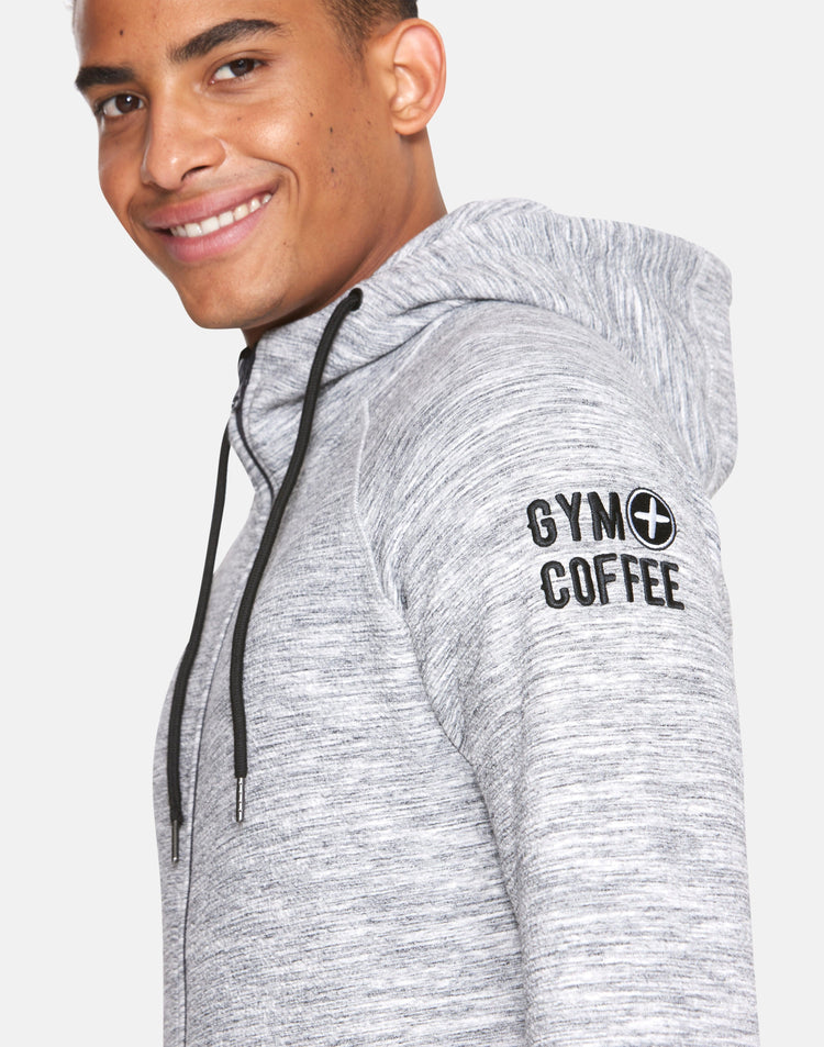 Men's Grey Fleck Hoodie - Hoodies - Gym+Coffee