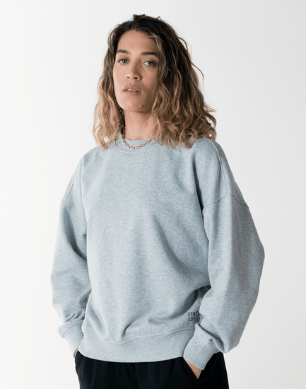 Side Snap Crew in Grey Marl - Sweatshirts - Gym+Coffee IE