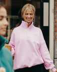 Snap Collar Sierra Sweatshirt in Baby Pink