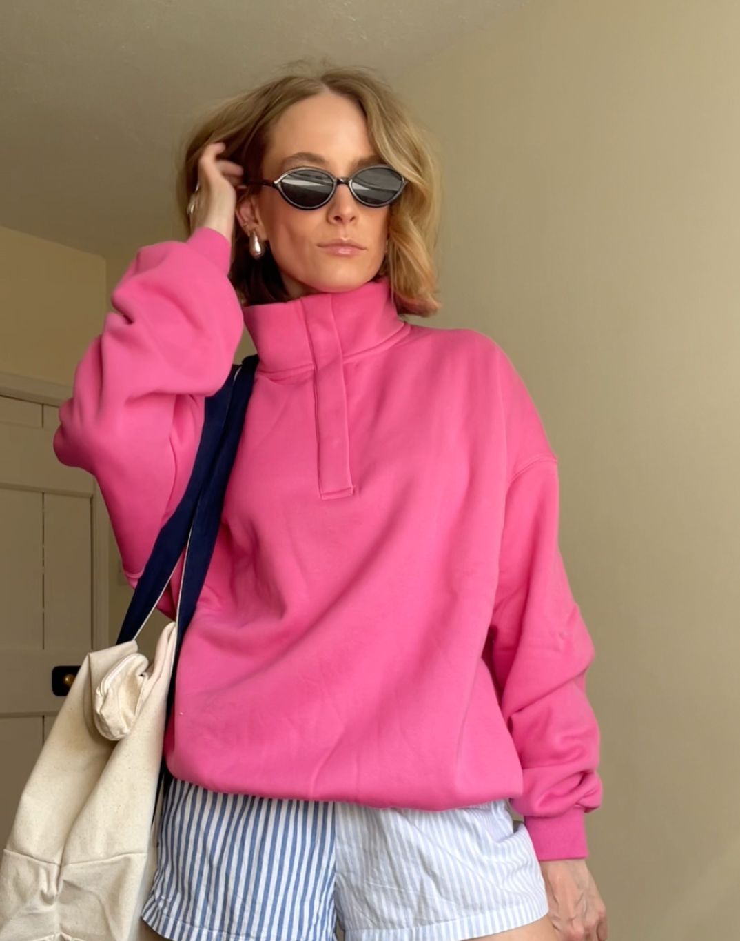 Snap Collar Sierra Sweatshirt in Sangria Sunset