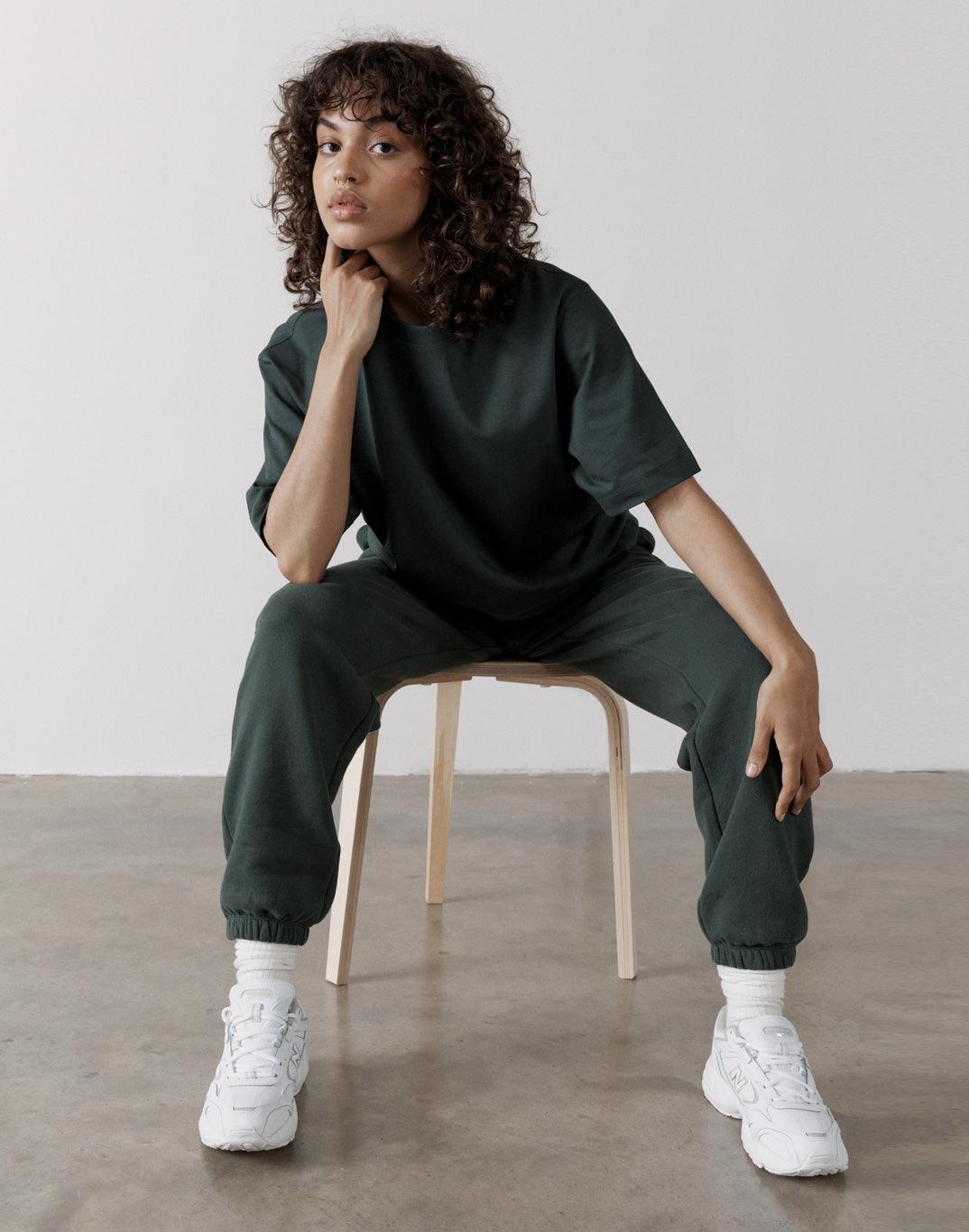 The Oversized Tee in Earth Green - T-Shirts - Gym+Coffee IE