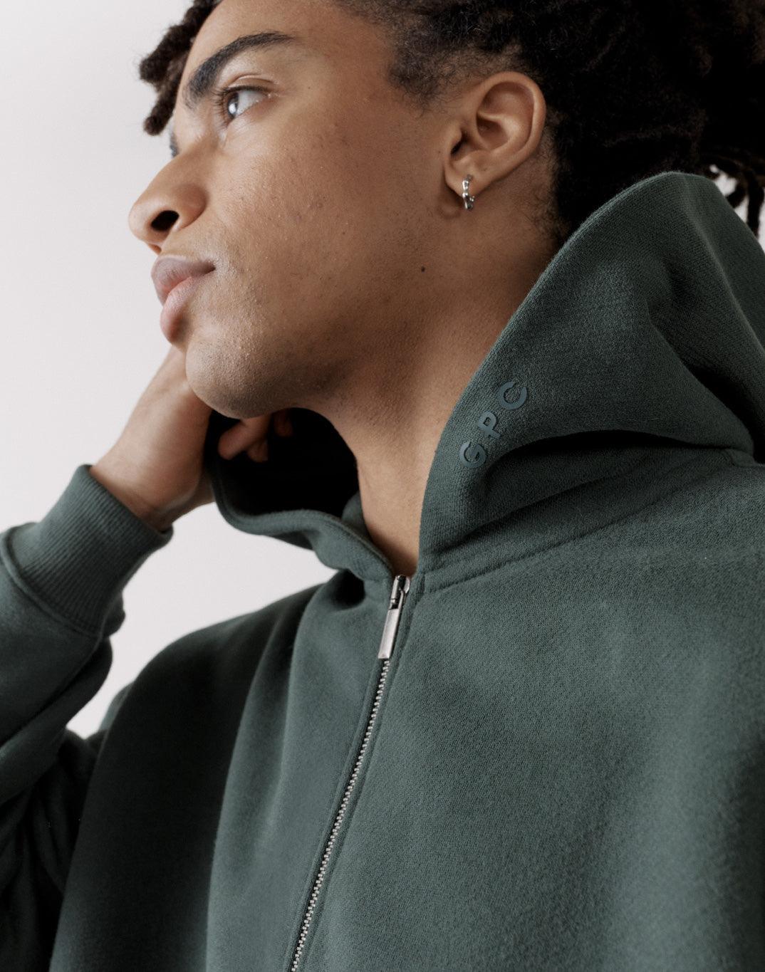 The Oversized Zip Hoodie in Earth Green - Hoodies - Gym+Coffee IE