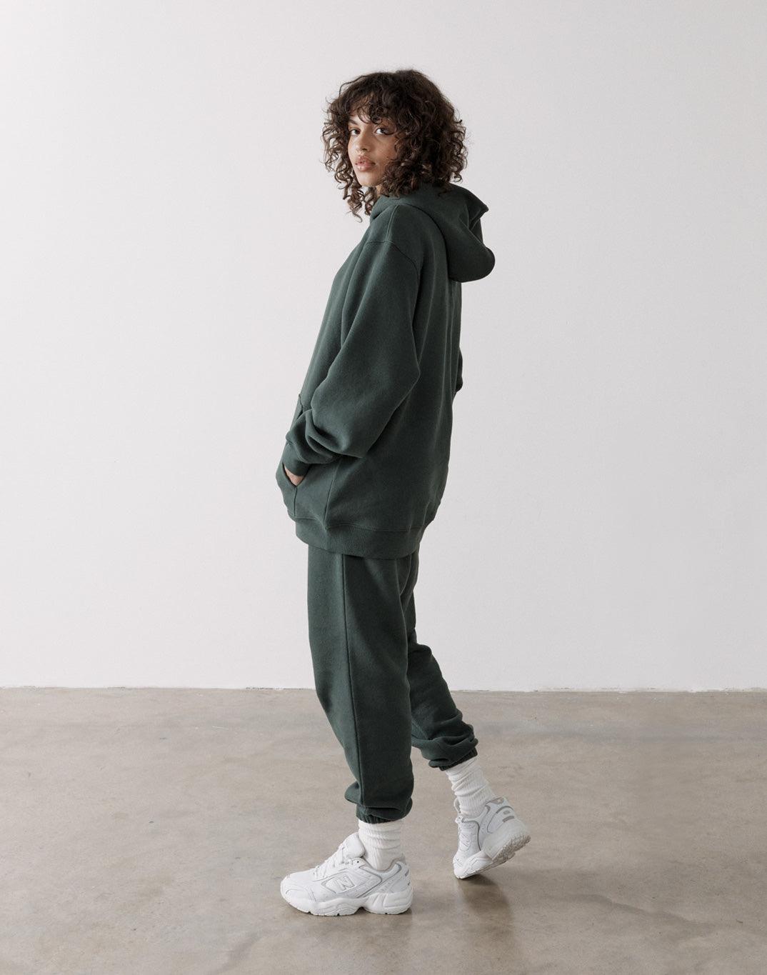 The Oversized Zip Hoodie in Earth Green - Hoodies - Gym+Coffee IE