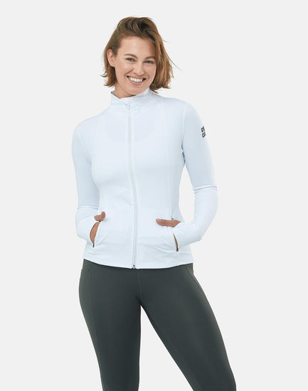 Upside Zip 2.0 in White - Mid Layer - Gym+Coffee